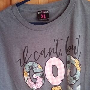 Love & Faith Gray Short-Sleeve Graphic Tee - Faith-Inspired Print